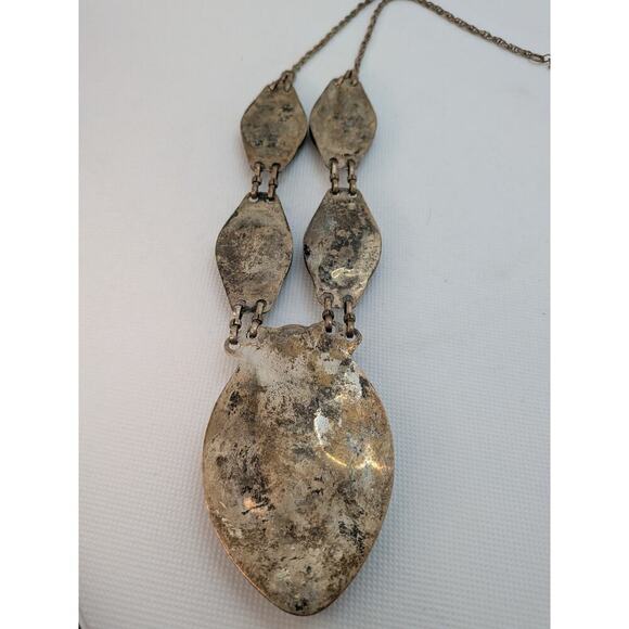 Afghan Indian Handmade Tribal Boho Vintage Necklace with Black Onyx Blue & Red - Picture 6 of 7